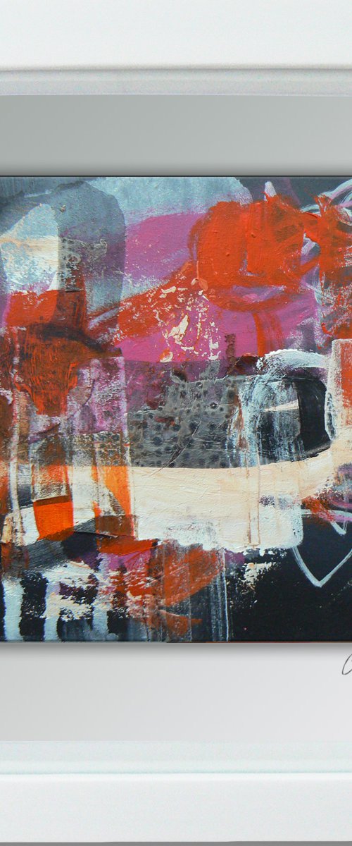 Framed ready to hang original abstract  - Chaos #2 by Carolynne Coulson