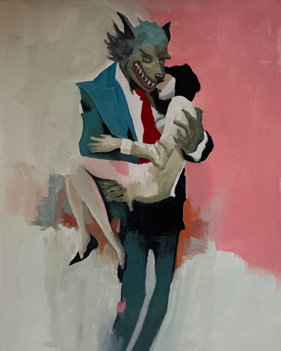 Impressionistic Portrait Oil Painting By Lola Jovan, 16 X 20", Look Out For Each Other, Original Artwork