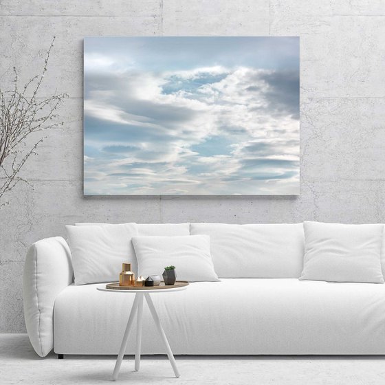 Some day when...  -  abstract cloud canvas in blue and white