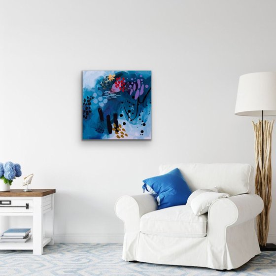 Opal Reef - Original abstract seascape on canvas - Ready to hang