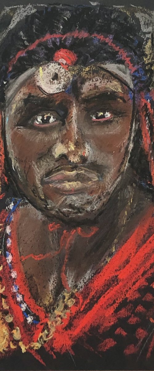 Morani - Masai Warrior by Kathryn Sassall