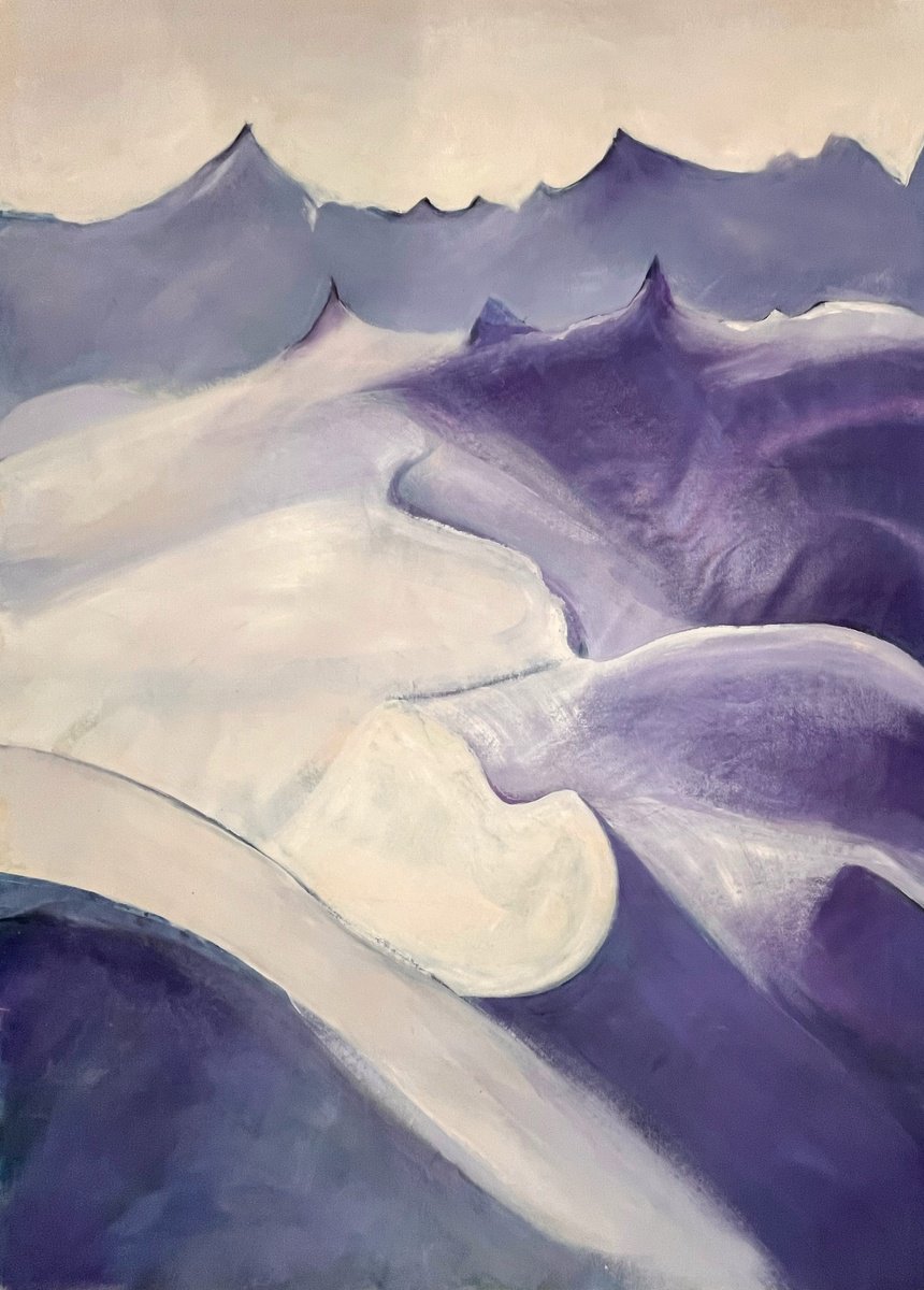 Abstract Landscape Oil Painting By Romuald Mulk Musiolik, 55 X 83", Japan Mountains, Original Artwork