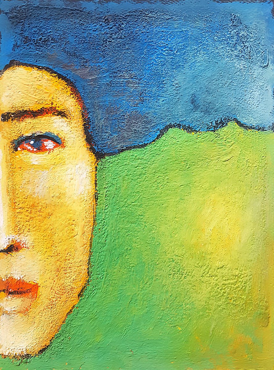 Impressionistic Portrait Painting By Zhana Viel, 7 X 9", Velum Oblitorum, Original Artwork