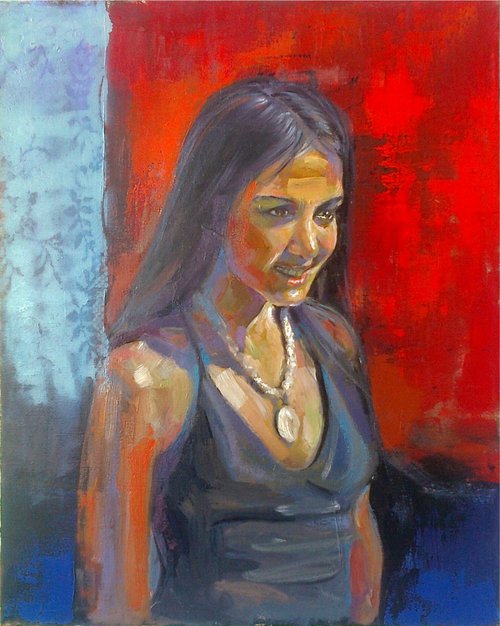 Girl figure (40x50cm, oil painting, ready to hang) by Kamsar Ohanyan
