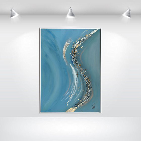 Twinkling Strars - Abstract - Acrylic Painting - Canvas Art - Wall Art - Landscape - Framed Art - Free Shipping