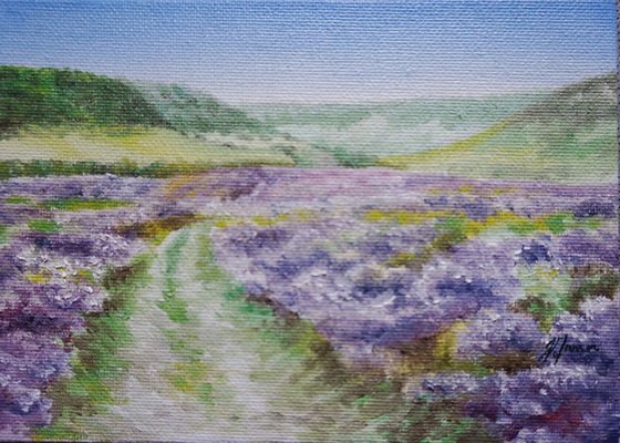 Horcum Footpath Oil on Board 5x7inch