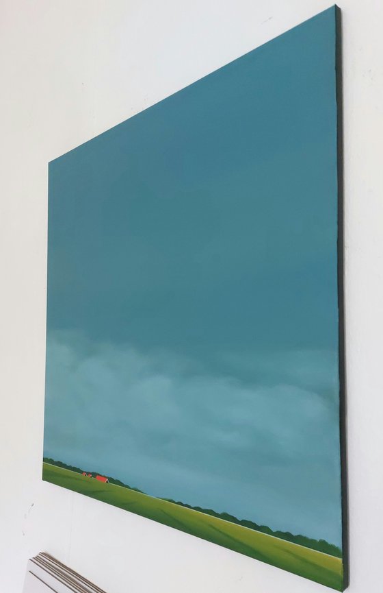 Red roofs, green fields