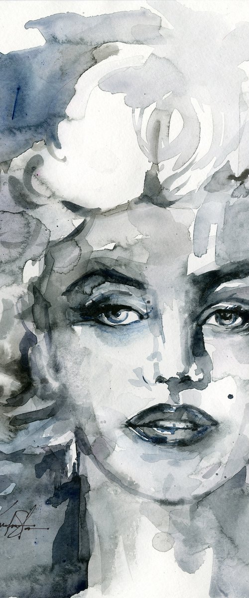 Goddess Marilyn - 2 - Watercolor Painting by Kathy Morton Stanion by Kathy Morton Stanion