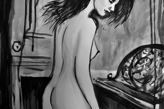 Nude Woman Playing Piano