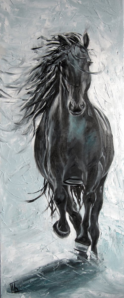 Only Forward. Black Horse by Ira Whittaker