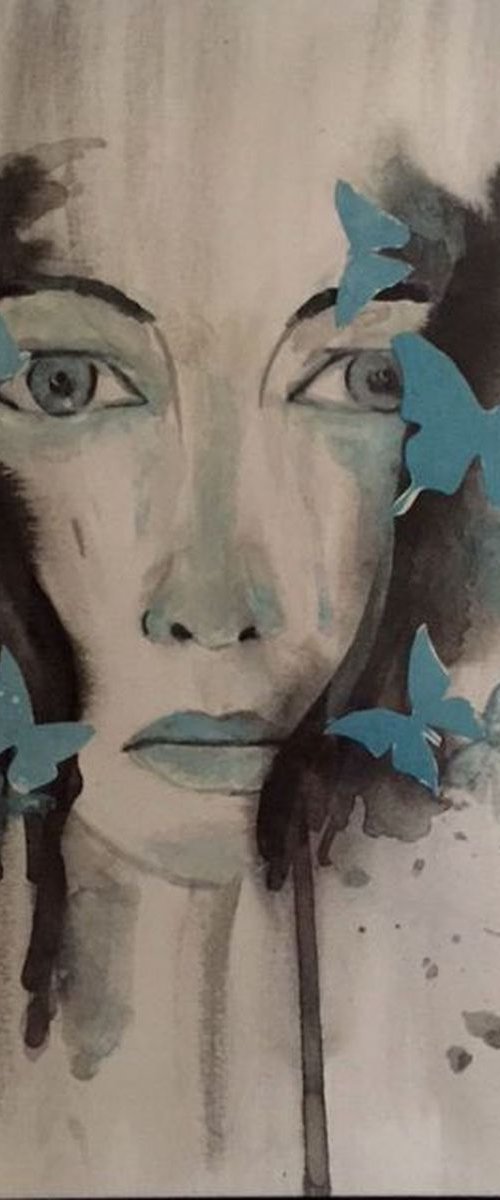 Blue butterflies by Paul Simon Hughes