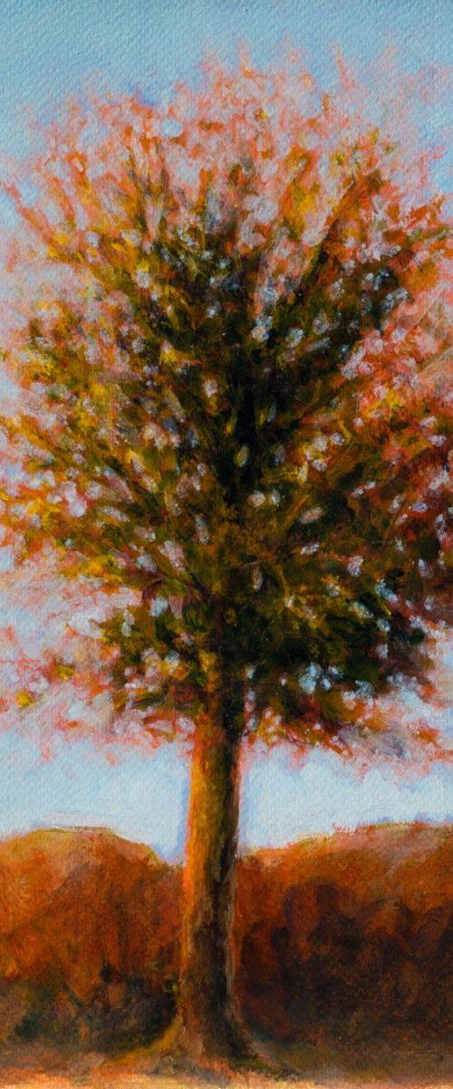 Autumn colors - acrylic on paper 27X35cm - small size by Fabienne Monestier