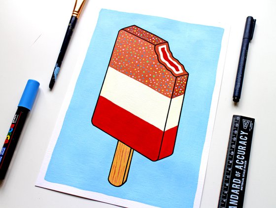 Fab Ice Lolly - Pop Art Painting On A4 Paper (Unframed)
