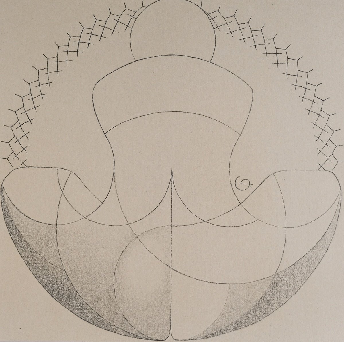 Geometric Pencil Drawing , Graphic 18 Sunrise By The Sea By Tetiana Gryshchenko, 20 X 20, Artwork For Sale On Artfinder
