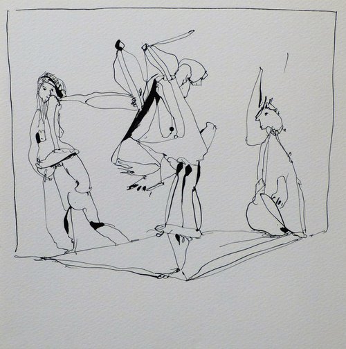 Humorous drawing, 24x24 cm by Frederic Belaubre
