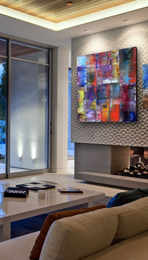 "Stone Cold Series" - SPECIAL PRICE + FREE USA SHIPPING - Original Extra Large PMS Abstract Diptych Oil Paintings On Canvas - 66" x 30" by Preston M. Smith (PMS)