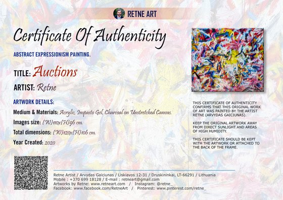 -Auctions- Abstract Expressionism painting In the style of Willem de Kooning by Retne