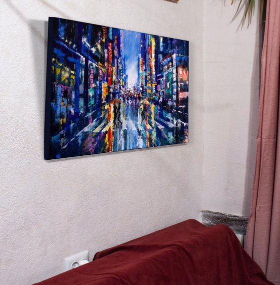 Night city lights