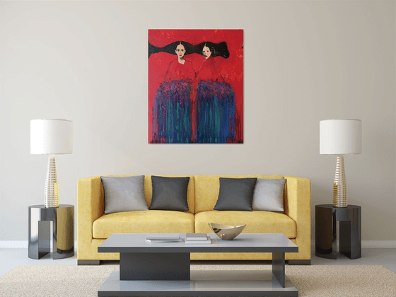 Sisters with Flowers