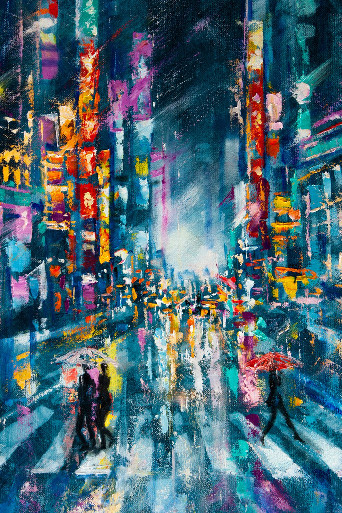 city oil painting