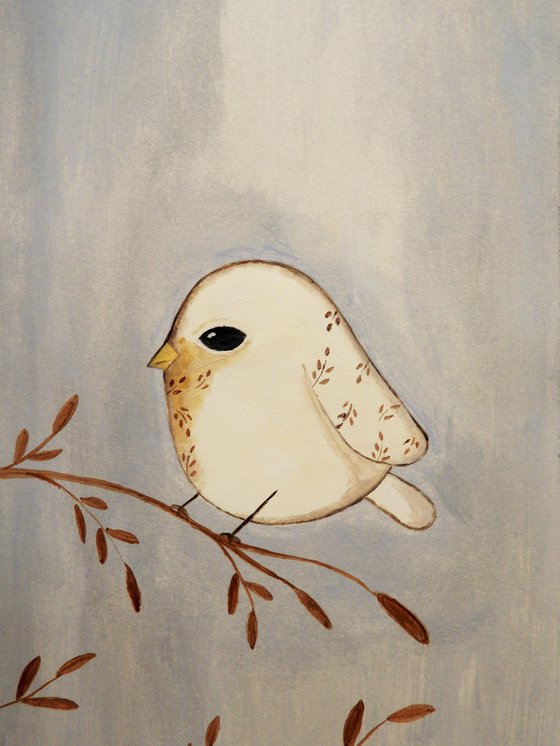 The small bird in white