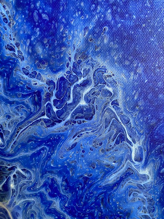 "Discovery" - Original Abstract PMS Fluid Acrylic Painting - 30 x 40 inches