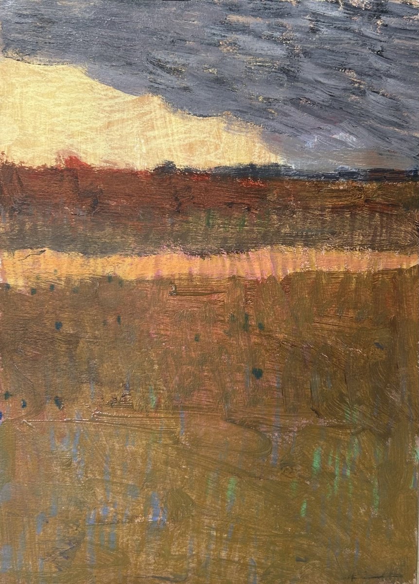 Expressive Landscape Pastel Drawing By Kimberley Day, 6 X 8", Purbeck Study - Arne, Original Artwork