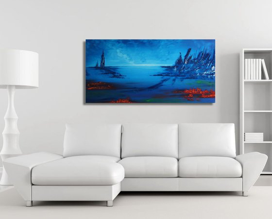Badlands by the Sea (120 x 60 cm) (48 x 24 inches) oil XL