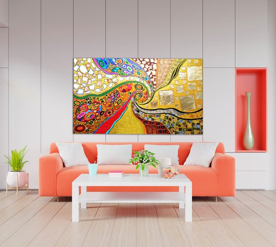 Abstract Klimt. The kiss