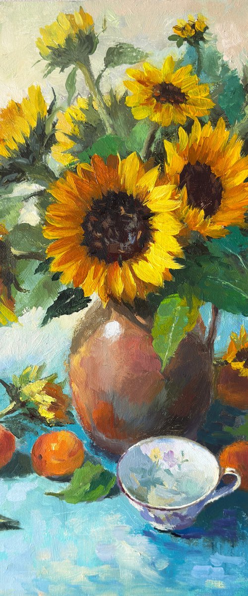 Golden Sunflower Bouquet by Ling Strube