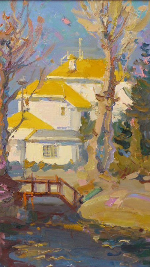 Houses with yellow roofs by Victor Onyshchenko