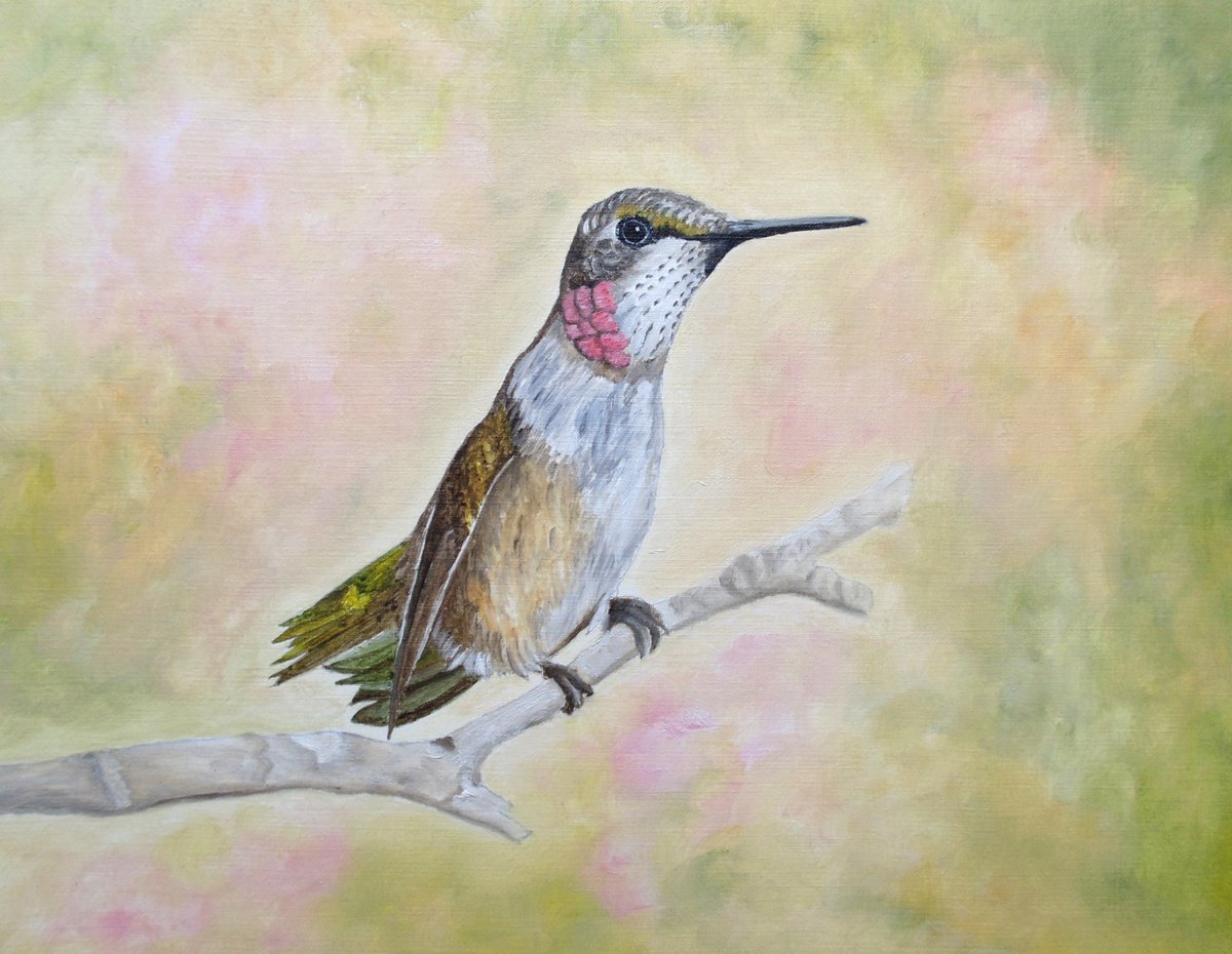 Impressionistic Animal Oil Painting By Angeles M. Pomata, 13 X 10, Like A Youthful Blush, Original Artwork