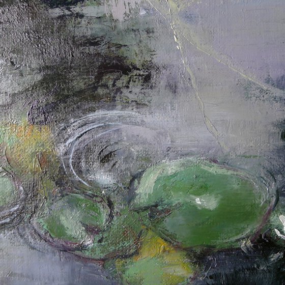 Whisper of white water lilies.