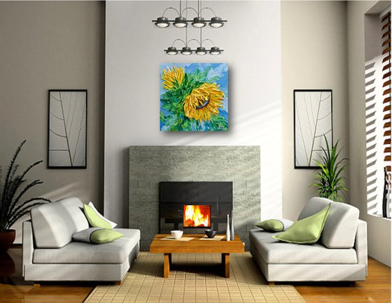 Sunflower - Impasto Yellow Flower