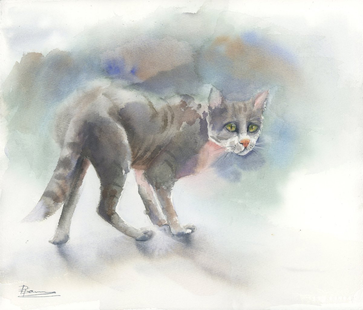 Cat (13x11) by Olga Shefranov (Tchefranova)