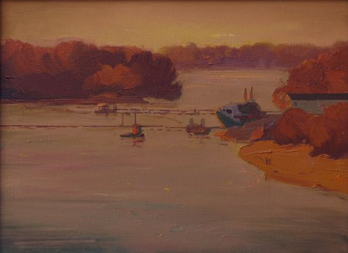 Evening on the Desna river by Victor Onyshchenko