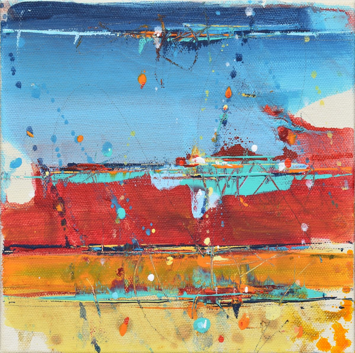 Interphase Abstract By Cynthia Ligeros, 8 X 8, Artwork For Sale On Artfinder