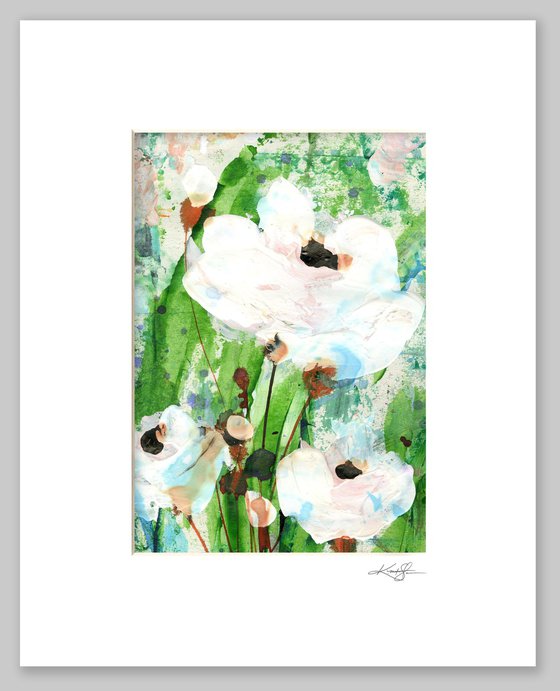 Abstract Floral Collection 6 - 3 Flower Paintings in mats by Kathy Morton Stanion