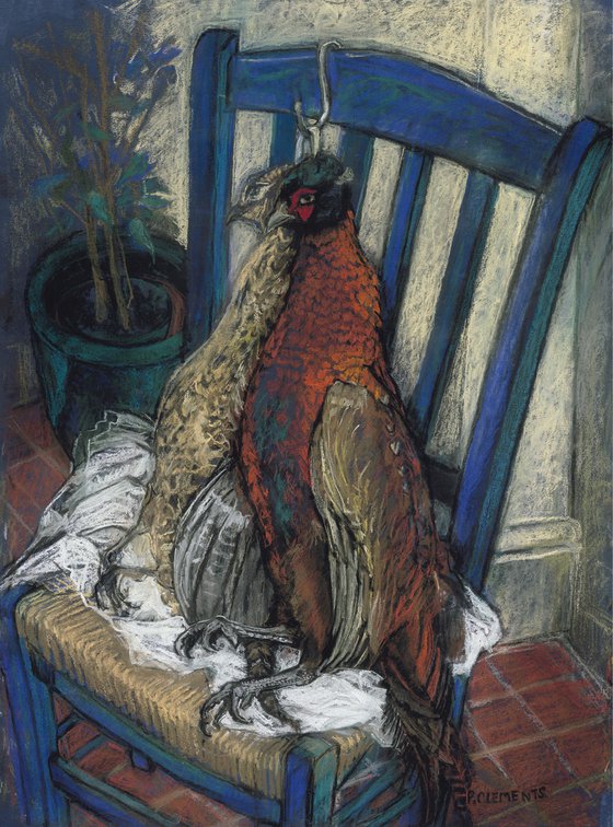 Brace of Pheasants Van Gogh inspired, Print