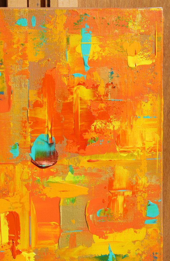 Copper Teal Splash Abstract