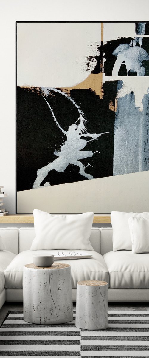 Abstraction No. 2622 -1 black & white minimalism by Anita Kaufmann