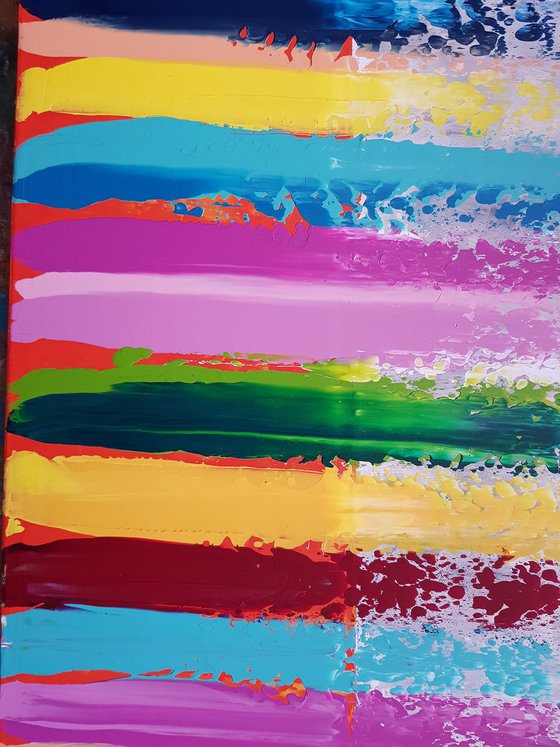 Don't forget to smile -  colorful abstract painting