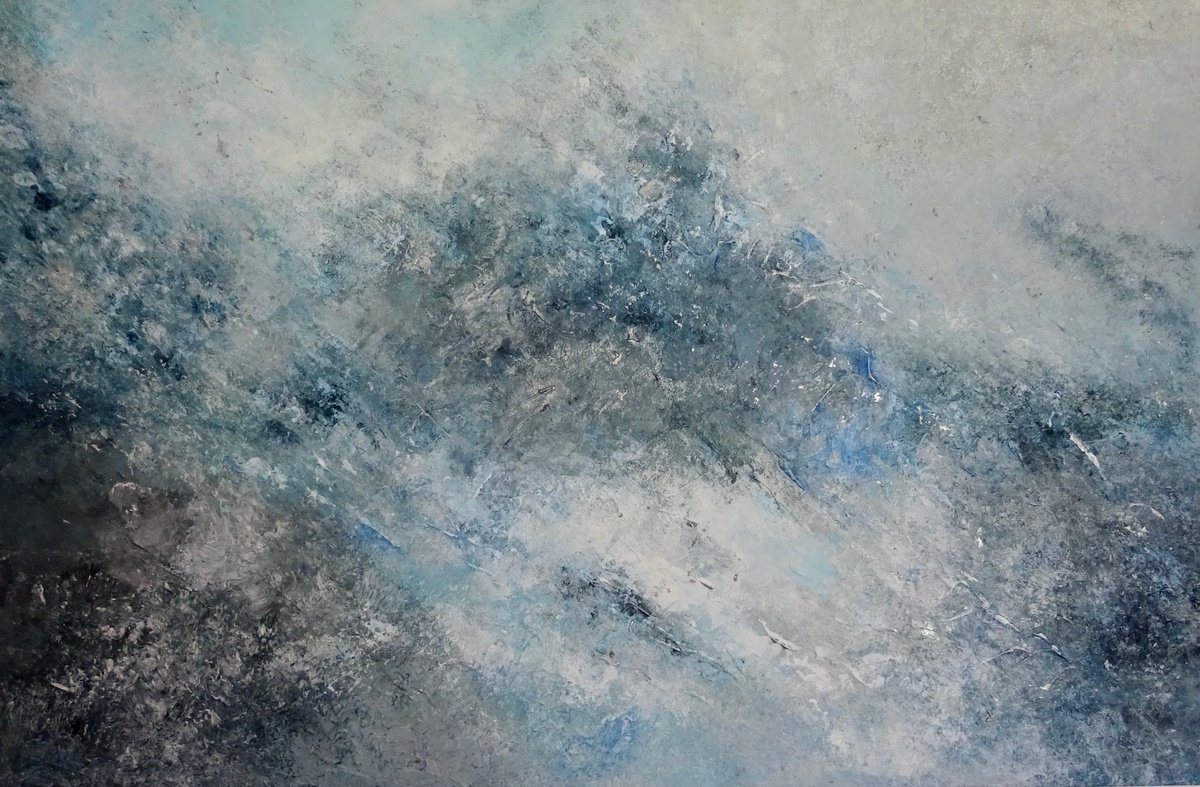 Abstract Acrylic Painting By Mel Davies Original Art, 35 X 24", The Silver Lining, Original Artwork