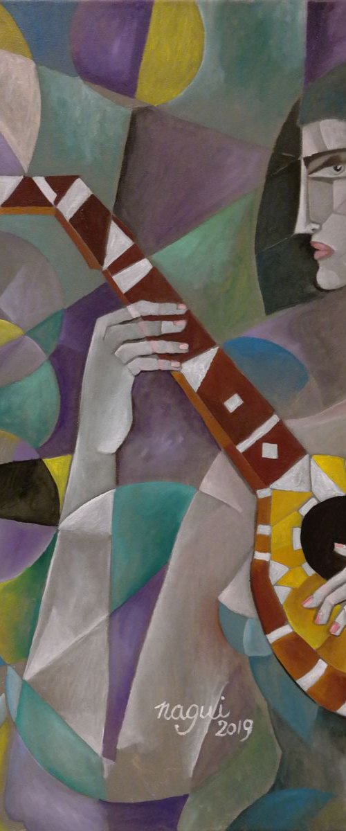 Woman with Lute by Nagui