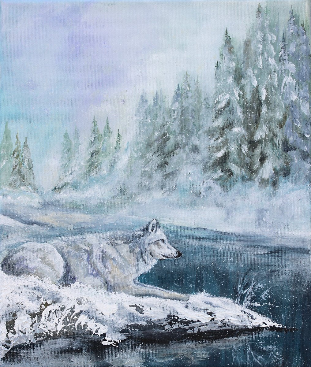 Guardian Wolf By Katerina Koroleva, 10 X 12, Artwork For Sale On Artfinder