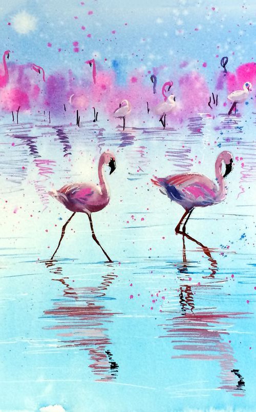 Pink Flamingos from Larnaca by Ksenia Astakhova