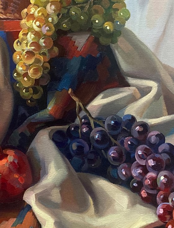 Grapes and a jug