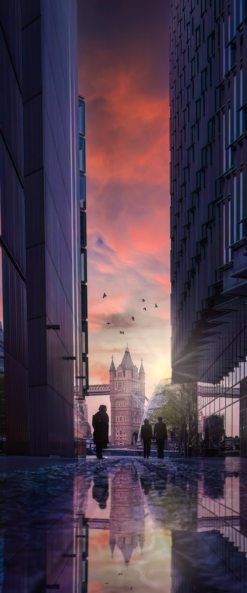 Sunset at Tower Bridge by Paul Nash