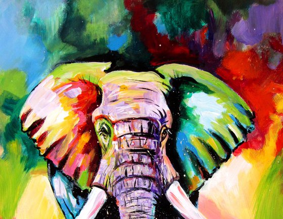 Walking majestic elephant