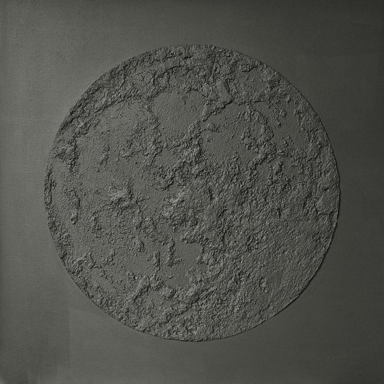 "Gray Moon" Gray moon abstract art